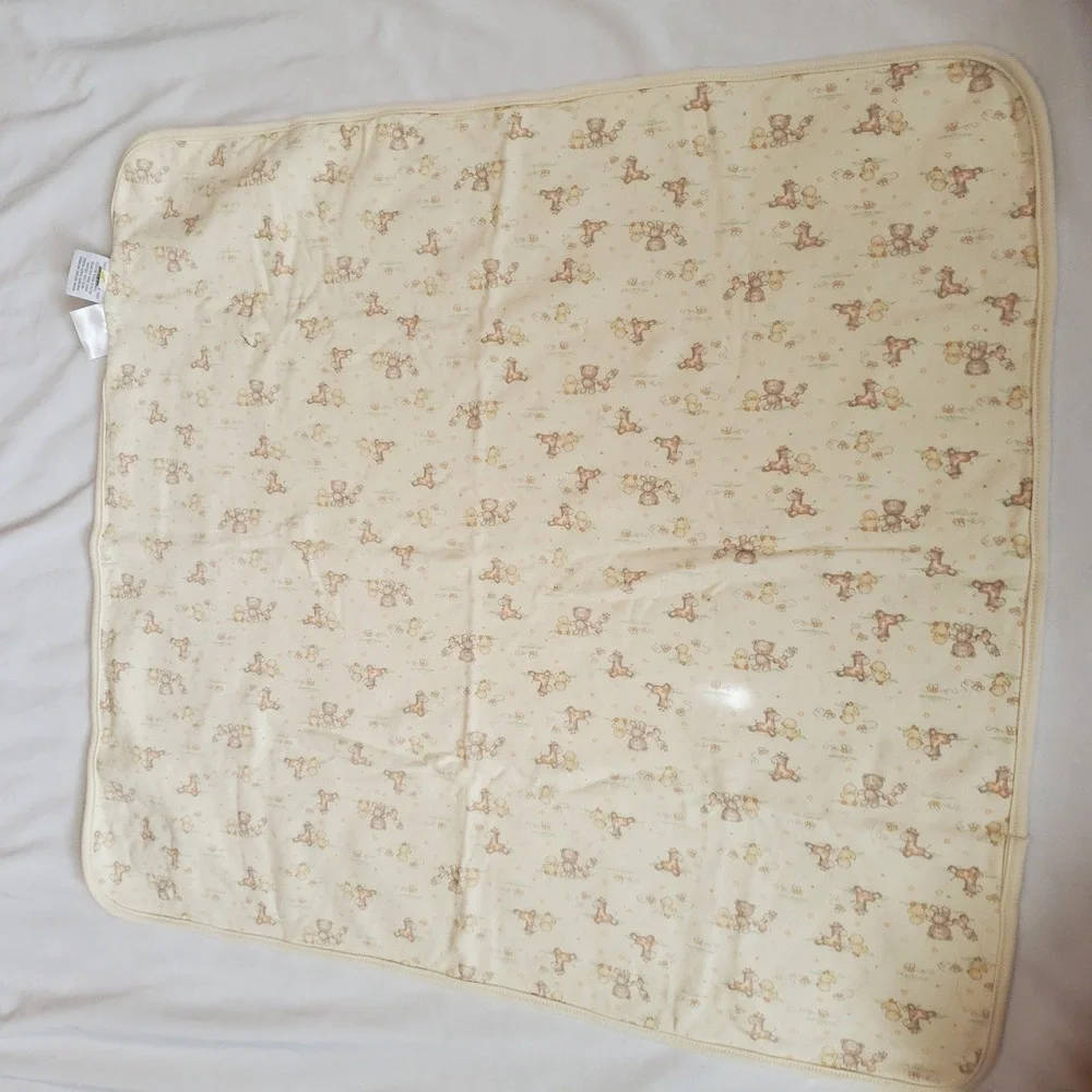 First Impressions Yellow‎ White Baby Blanket Giraffe Teddy Bear Duck 100% Cotton
